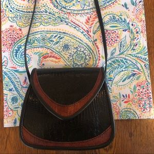 Black and Tan Roche Leather Purse (Basia) small